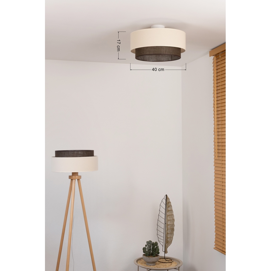 Brilagi - Plafonieră LED BOHO STYLE 1xE27/15W/230V Ø 40 cm crem/maro