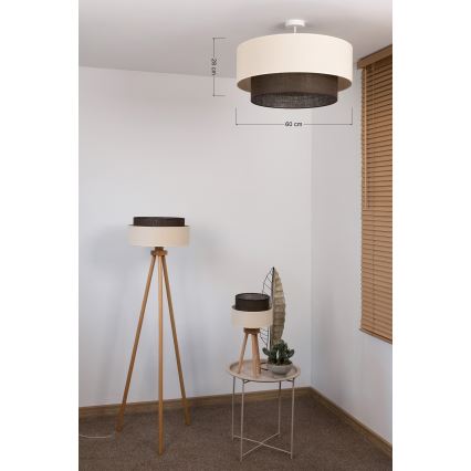 Brilagi - Plafonieră LED BOHO STYLE, 3x E27, 15W, 230V, Ø 60 cm, crem/maro