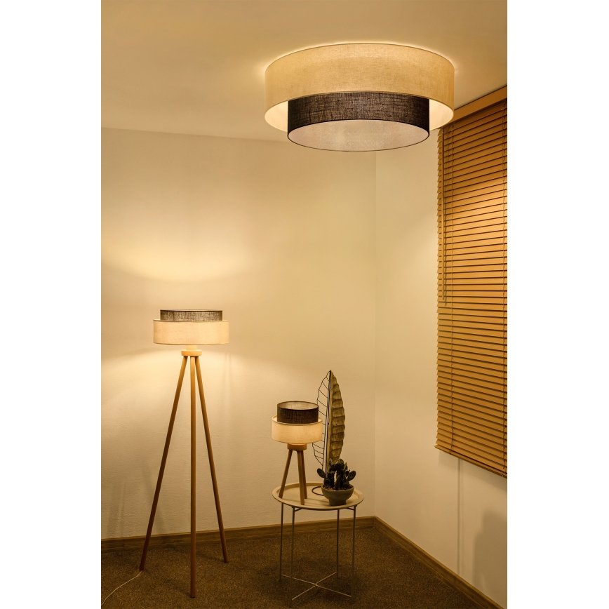 Brilagi - Plafonieră LED Boho Style 3xE27/15W/230V, Ø 80 cm, crem/maro