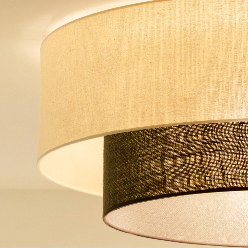 Brilagi - Plafonieră LED Boho Style 3xE27/15W/230V, Ø 80 cm, crem/maro