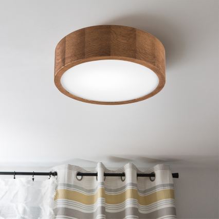 Brilagi - Plafonieră LED CARVALHO 1xE27/15W/230V, finișaj stejar-cireș, Ø 27 cm