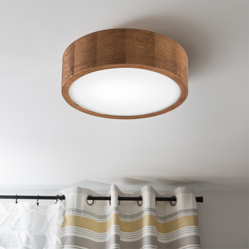 Brilagi - Plafonieră LED CARVALHO 1xE27/15W/230V, finișaj stejar-cireș, Ø 27 cm