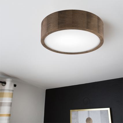 Brilagi - Plafonieră LED CARVALHO 1xE27/15W/230V, finisaj stejar-nuc, Ø 27 cm