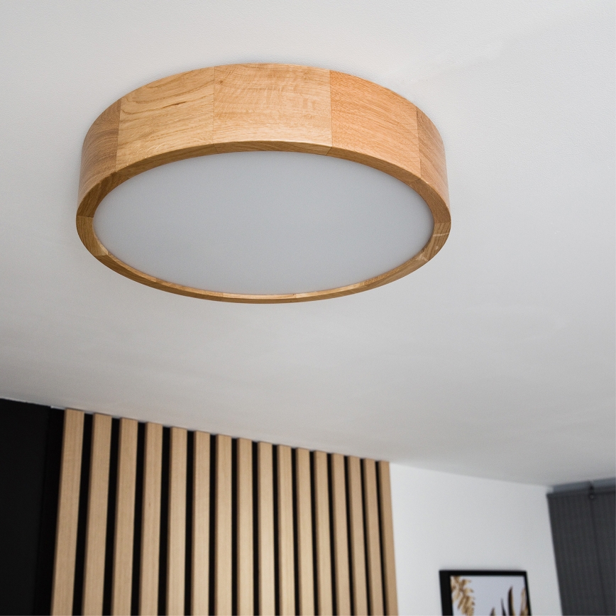 Brilagi - Plafonieră LED CARVALHO 2xE27/15W/230V stejar, diam. 37,5 cm