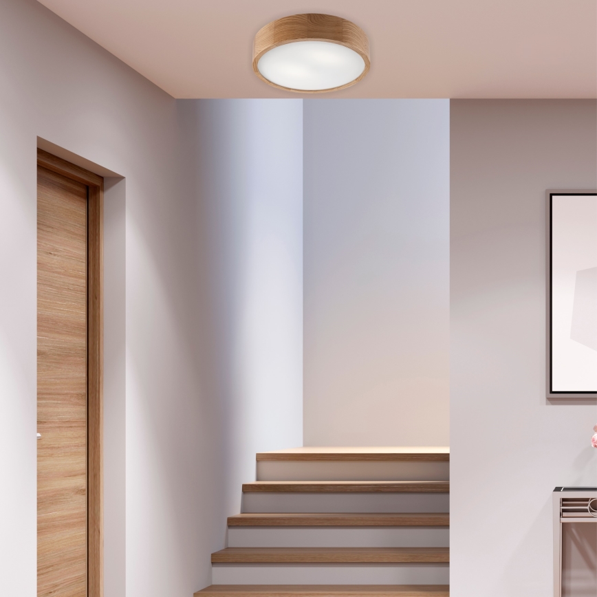 Brilagi - Plafonieră LED CARVALHO 2xE27/15W/230V stejar, diam. 37,5 cm