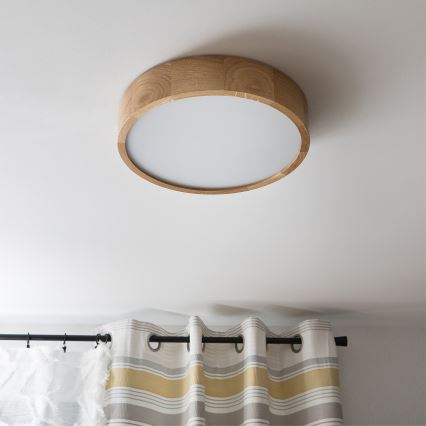Brilagi - Plafonieră LED CARVALHO 2xE27/15W/230V stejar, diam. 37,5 cm