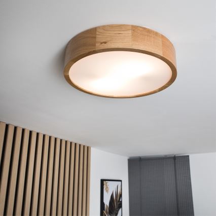 Brilagi - Plafonieră LED CARVALHO 2xE27/15W/230V stejar, diam. 37,5 cm