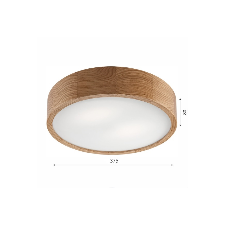 Brilagi - Plafonieră LED CARVALHO 2xE27/15W/230V stejar, diam. 37,5 cm