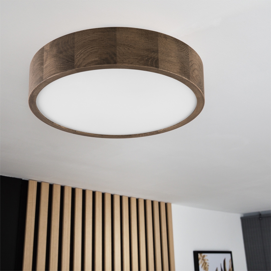 Brilagi - Plafonieră LED CARVALHO 2xE27/15W/230V stejar-nuc Ø 37 cm
