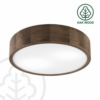 Brilagi - Plafonieră LED CARVALHO 2xE27/15W/230V stejar-nuc Ø 37 cm