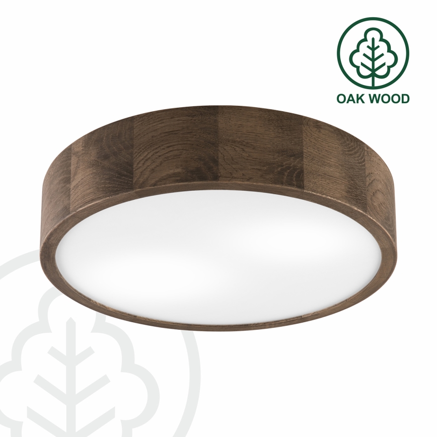 Brilagi - Plafonieră LED CARVALHO 2xE27/15W/230V stejar-nuc Ø 37 cm