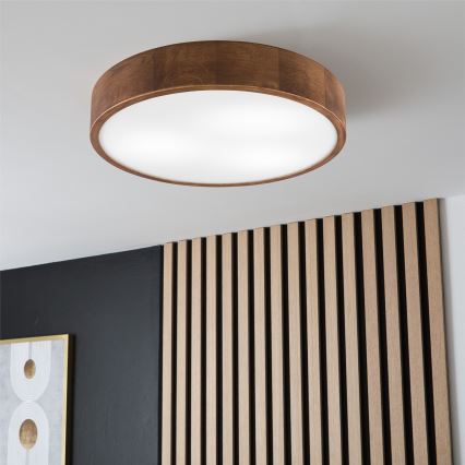 Brilagi - Plafonieră LED CARVALHO 3xE27/15W/230V, stejar/cireș, Ø 47 cm