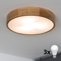 BRILAGI - Plafonieră LED CARVALHO 3xE27/15W/230V, stejar, Ø 47,5 cm