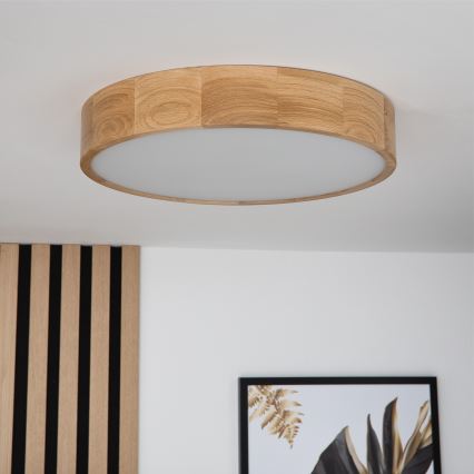Brilagi - Plafonieră LED CARVALHO 3xE27/15W/230V, stejar, Ø 47,5 cm