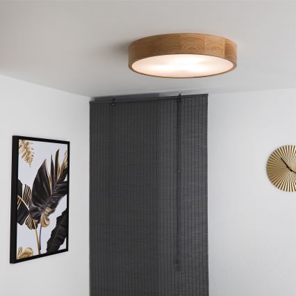 Brilagi - Plafonieră LED CARVALHO 3xE27/15W/230V, stejar, Ø 47,5 cm