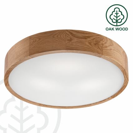 Brilagi - Plafonieră LED CARVALHO 3xE27/15W/230V, stejar, Ø 47,5 cm