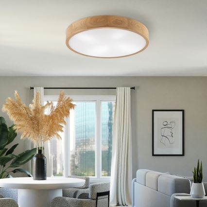 Brilagi - Plafonieră LED CARVALHO 4xE27/60W/230V, finisaj stejar, diam. 57,5 cm