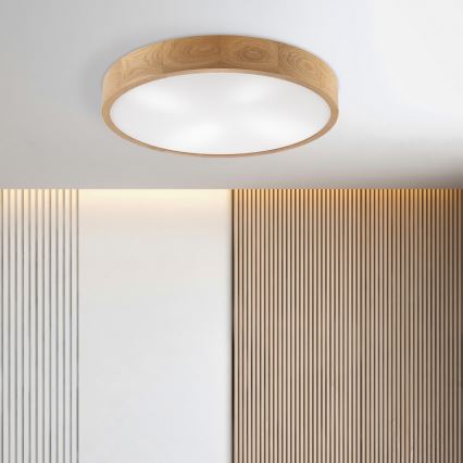 Brilagi - Plafonieră LED CARVALHO 4xE27/60W/230V, finisaj stejar, diam. 57,5 cm