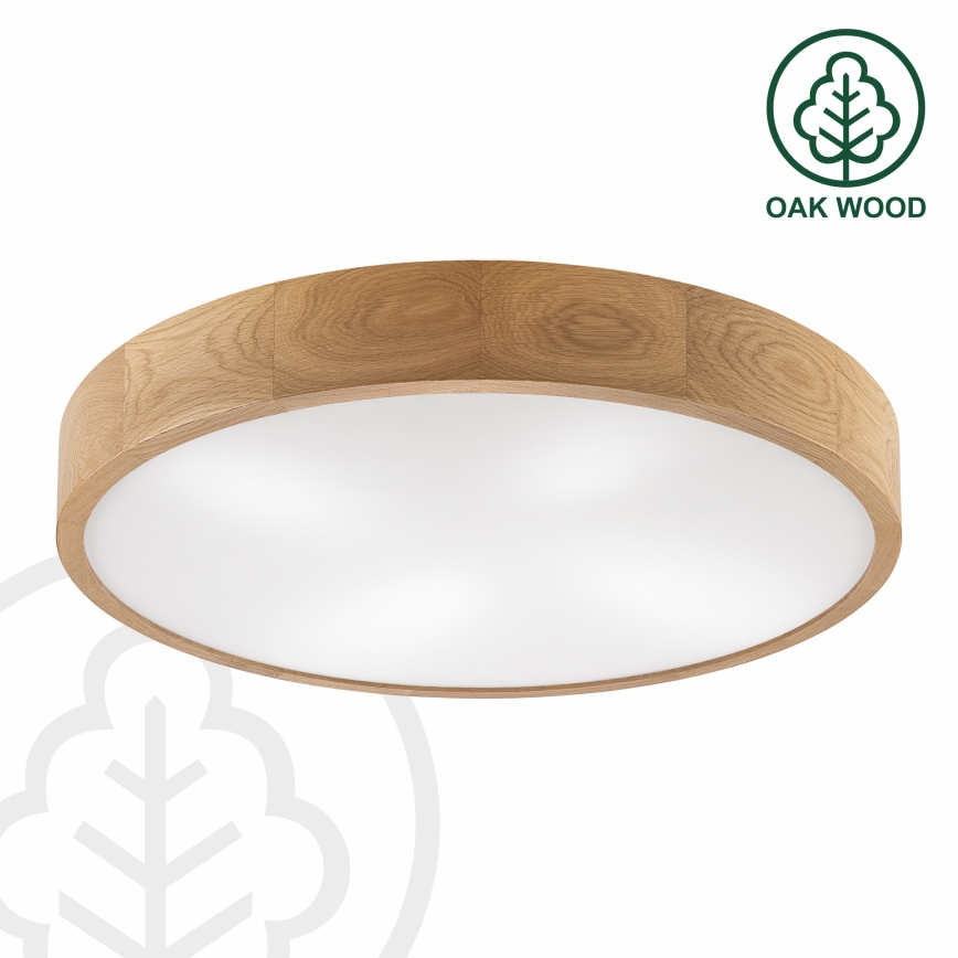 Brilagi - Plafonieră LED CARVALHO 4xE27/60W/230V, finisaj stejar, diam. 57,5 cm
