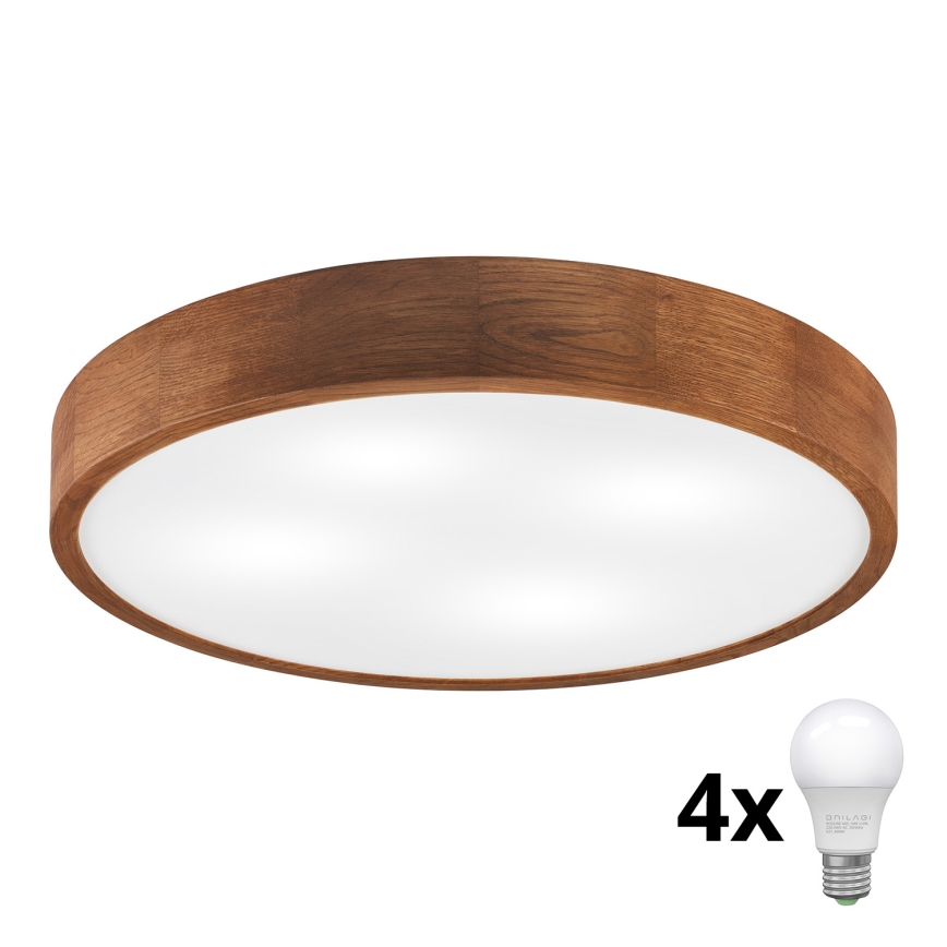 Brilagi - Plafonieră LED CARVALHO 4xE27/60W/230V, stejar cireș, Ø 57,5 cm