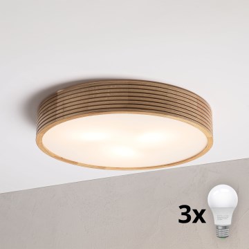 Brilagi - Plafonieră LED CARVALHO MODERN 3xE27/60W/230V Ø47,5 cm stejar