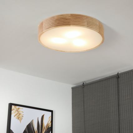Brilagi - Plafonieră LED CARVALHO MODERN 3xE27/60W/230V Ø47,5 cm stejar