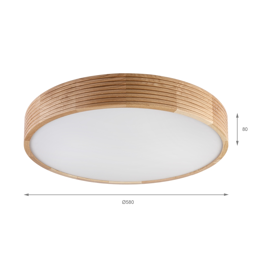 Brilagi - Plafonieră LED CARVALHO MODERN 4xE27/60W/230V stejar diam. 57,5 cm