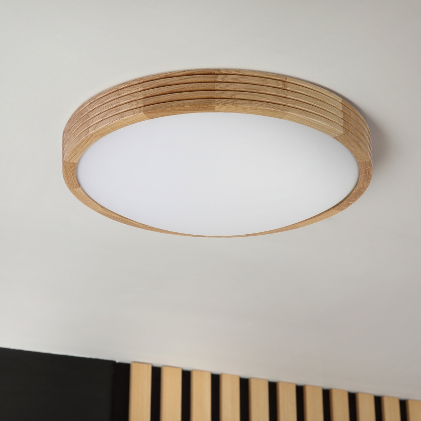 Brilagi - Plafonieră LED CARVALHO MODERN SLIM 2xE27/60W/230V Ø 37,5 cm stejar