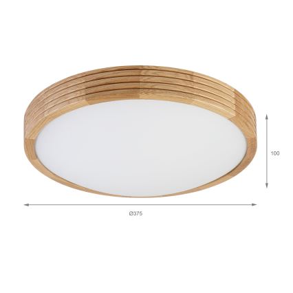 Brilagi - Plafonieră LED CARVALHO MODERN SLIM 2xE27/60W/230V Ø 37,5 cm stejar