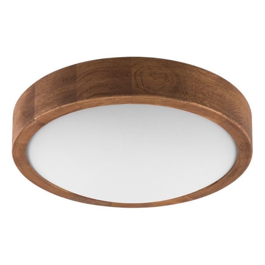 Brilagi - Plafonieră LED CARVALHO SLIM 1xE27/15W/230V, finisaj stejar-cireș, diam. 27 cm