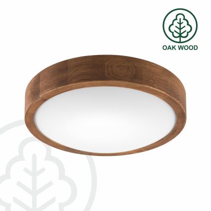 Brilagi - Plafonieră LED CARVALHO SLIM 1xE27/15W/230V, finisaj stejar-cireș, diam. 27 cm