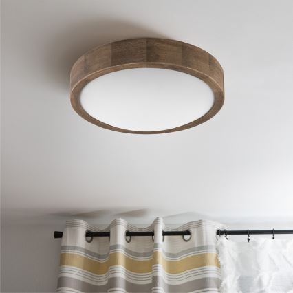 Brilagi - Plafonieră LED CARVALHO SLIM 1xE27/15W/230V stejar nuc diam. 27 cm