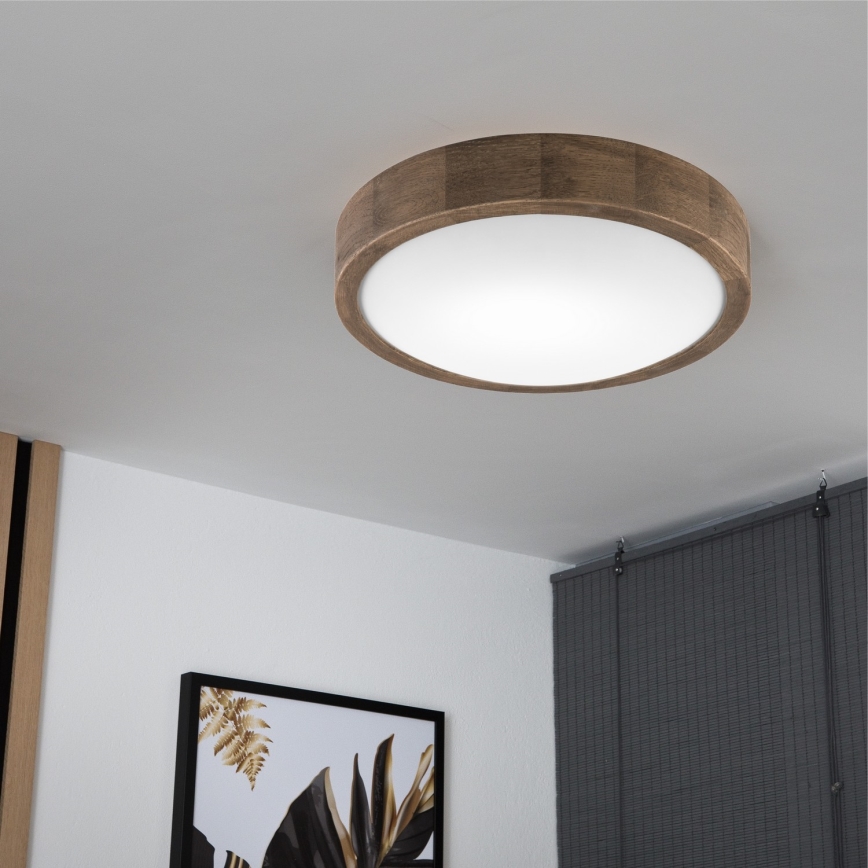 Brilagi - Plafonieră LED CARVALHO SLIM 1xE27/15W/230V stejar nuc diam. 27 cm
