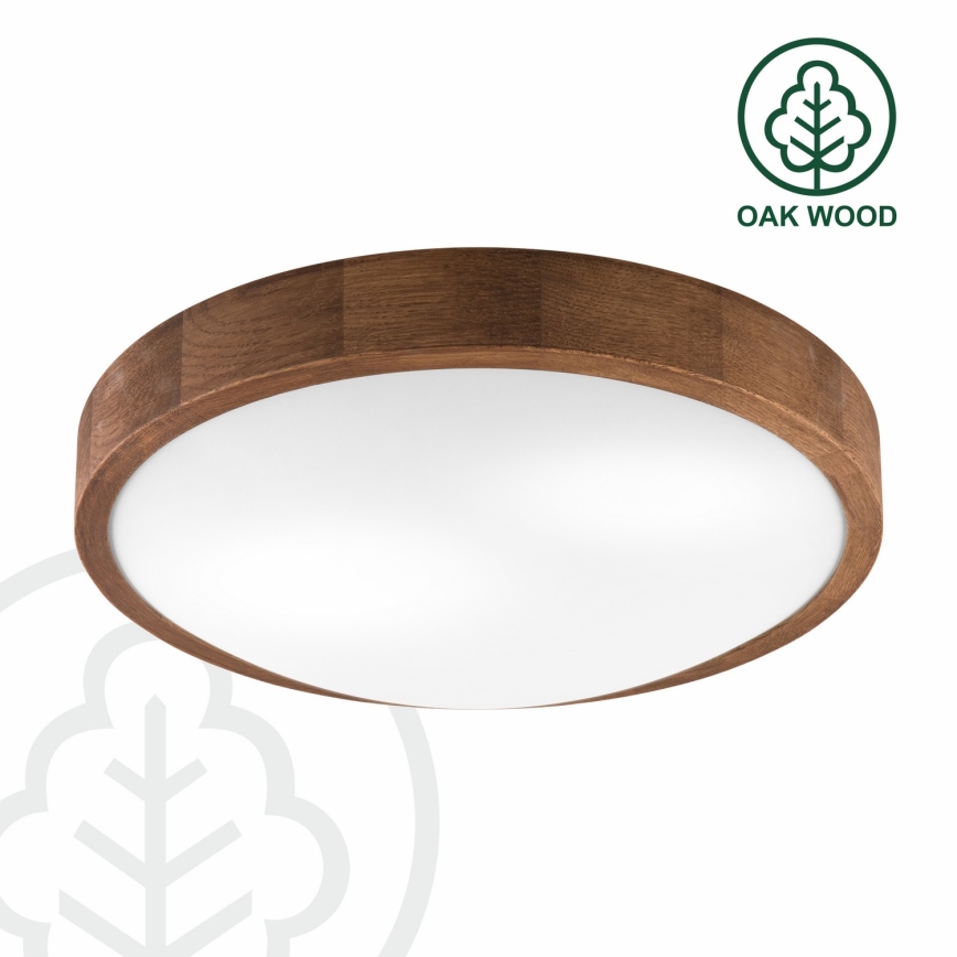 BRILAGI - Plafonieră LED CARVALHO SLIM 2xE27/15W/230V, finisaj stejar-cireș, diam. 37 cm