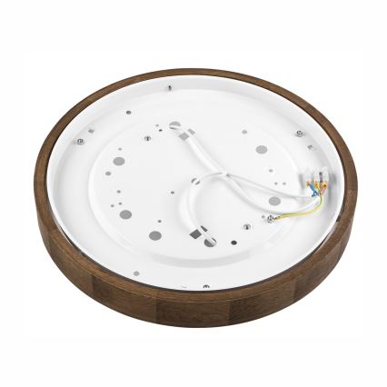 Brilagi - Plafonieră LED CARVALHO SLIM 2xE27/15W/230V, stejar-nuc, Ø 37 cm