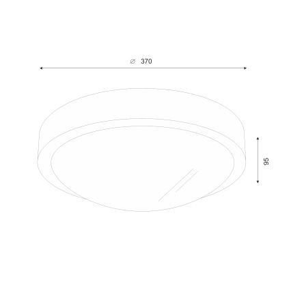 Brilagi - Plafonieră LED CARVALHO SLIM 2xE27/15W/230V, stejar-nuc, Ø 37 cm