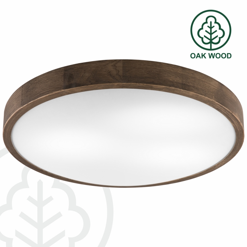 Brilagi - Plafonieră LED CARVALHO SLIM 3xE27/15W/230V, stejar-nuc, diam. 47 cm