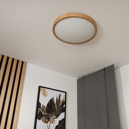 Brilagi - Plafonieră LED CARVALHO SLIM 3xE27/15W/230V, stejar, Ø 47 cm
