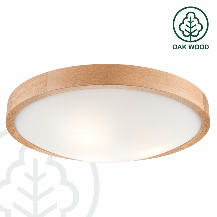 Brilagi - Plafonieră LED CARVALHO SLIM 3xE27/15W/230V, stejar, Ø 47 cm