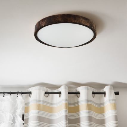 Brilagi - Plafonieră LED CARVALHO SLIM SMOKEY LED/36W/230V, stejar, diam. 37,5 cm