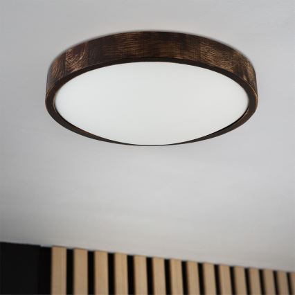 Brilagi - Plafonieră LED CARVALHO SLIM SMOKEY LED/36W/230V, stejar, diam. 37,5 cm