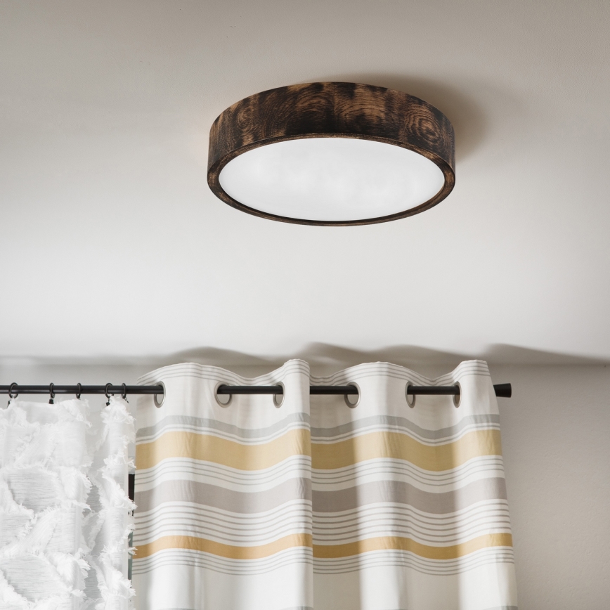 Brilagi - Plafonieră LED CARVALHO SMOKEY LED/36W/230V, finisaj stejar, diametru 37,5 cm