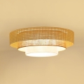 BRILAGI - Plafonieră LED CEDAR LUNETA LED/26W/230V Ø 60 cm ratan/maro/crem