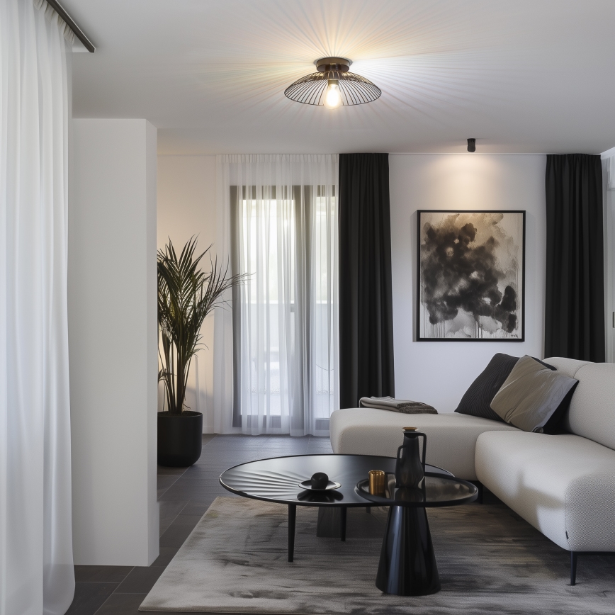 Brilagi - Plafonieră LED CERIA WIRE, 1xE27/40W/230V, Ø 38 cm, neagră