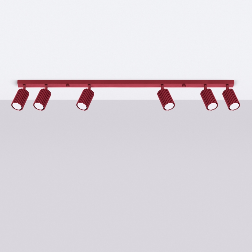 Brilagi - Plafonieră LED CRESTO cu 6 spoturi GU10, 10W, 230V, burgundiu
