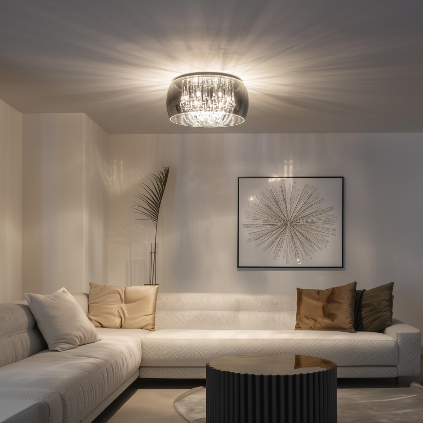 Brilagi - Plafonieră LED cu cristale JEWEL, 6xG9/42W/230V, Ø 50 cm