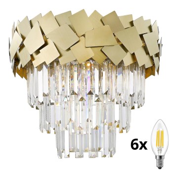 Brilagi - Plafonieră LED cu cristale MIRAGE, 6x E14, 40W, 230V, Ø 48 cm