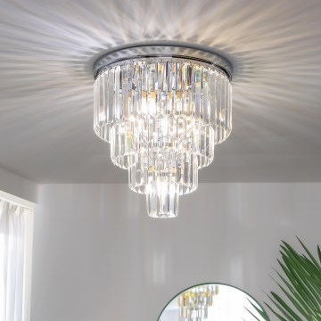 Brilagi - Plafonieră LED cu cristale MOZART, 5 x soclu E14, max. 40 W, 230 V, Ø 40 cm, crom lucios