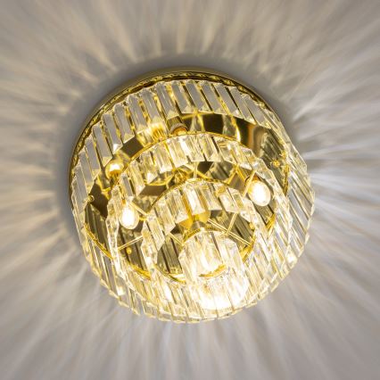 Brilagi – Lustră LED cu cristale MOZART, 5 x E14, max. 40W, 230V, Ø 40 cm, auriu