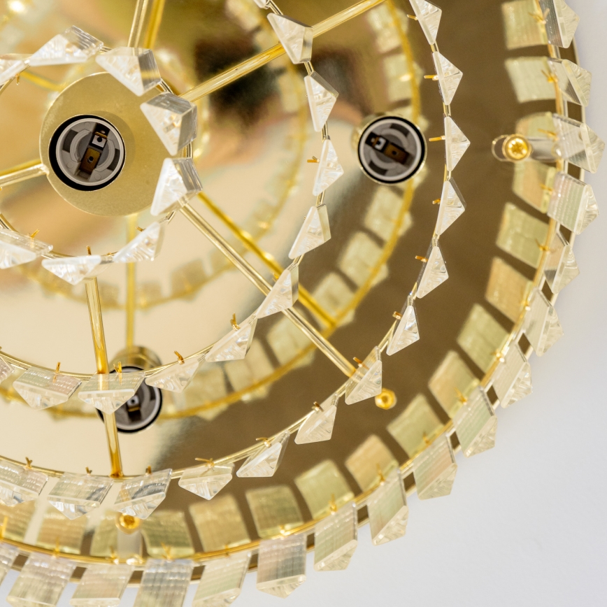 Brilagi – Lustră LED cu cristale MOZART, 5 x E14, max. 40W, 230V, Ø 40 cm, auriu